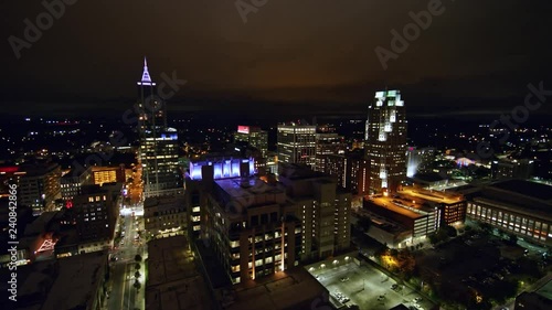 Wallpaper Mural North Carolina Raleigh Aerial v5 Panning around from cityscape to downtown views at night 10/17 Torontodigital.ca
