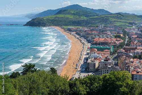 Obraz na płótnie Beach of Zarautz, Basque Country, Spain w salonie
