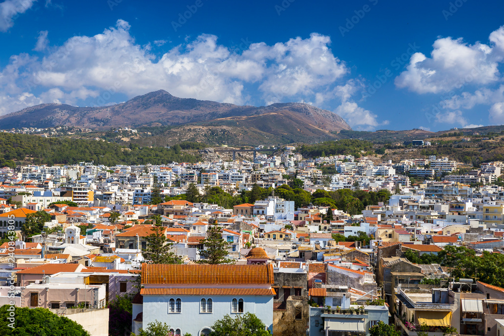 Greece, Crete, view of the city of Rethymno from a fortress