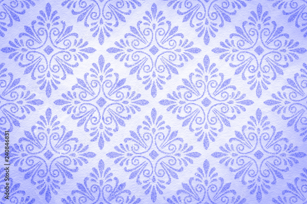 Decorative Floral Violet Pattern on the White Background