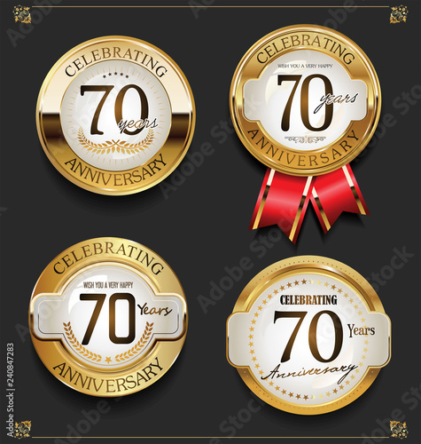 Collection of Elegant golden anniversary background 