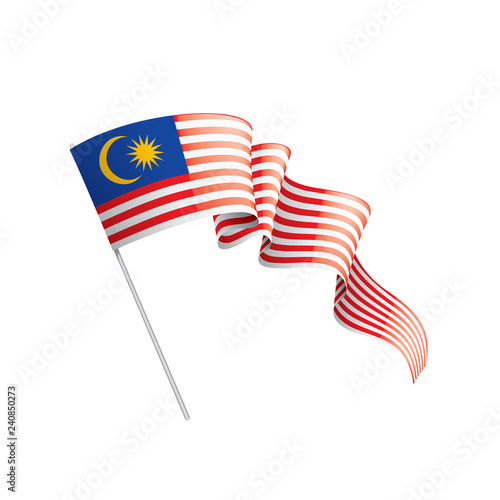 Canvas Print Malaysia flag, vector illustration on a white background.
