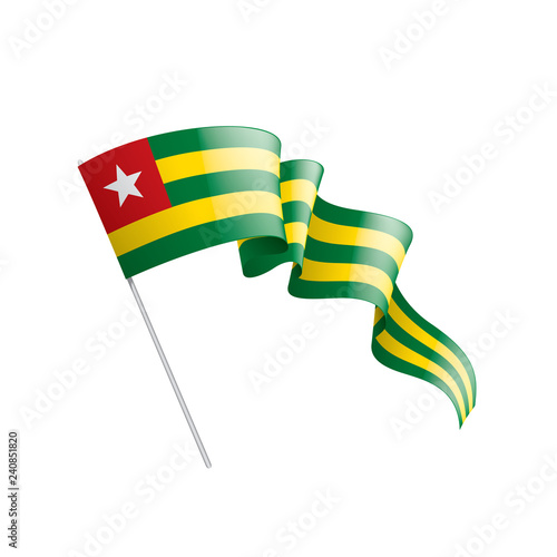 togo flag, vector illustration on a white background.