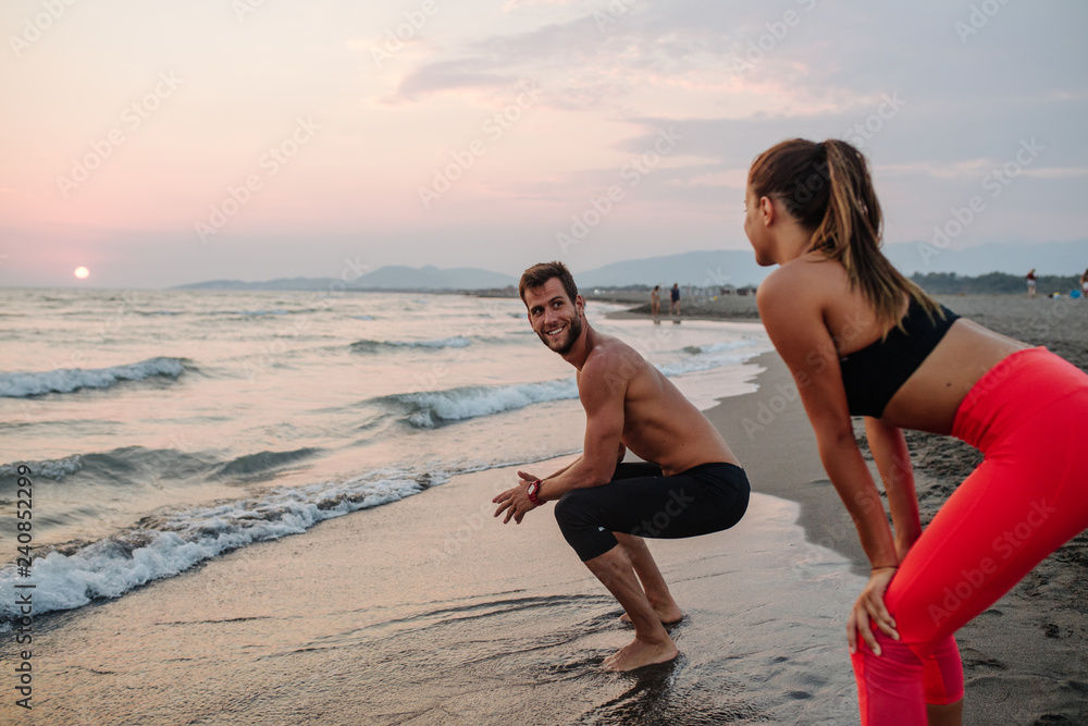 Couple Doing Training Together Couple Doing Training Together