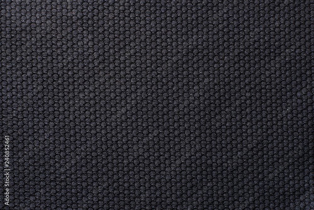 Closeup Polyester Fabric Texture Of Black Athletic Shirt Stock