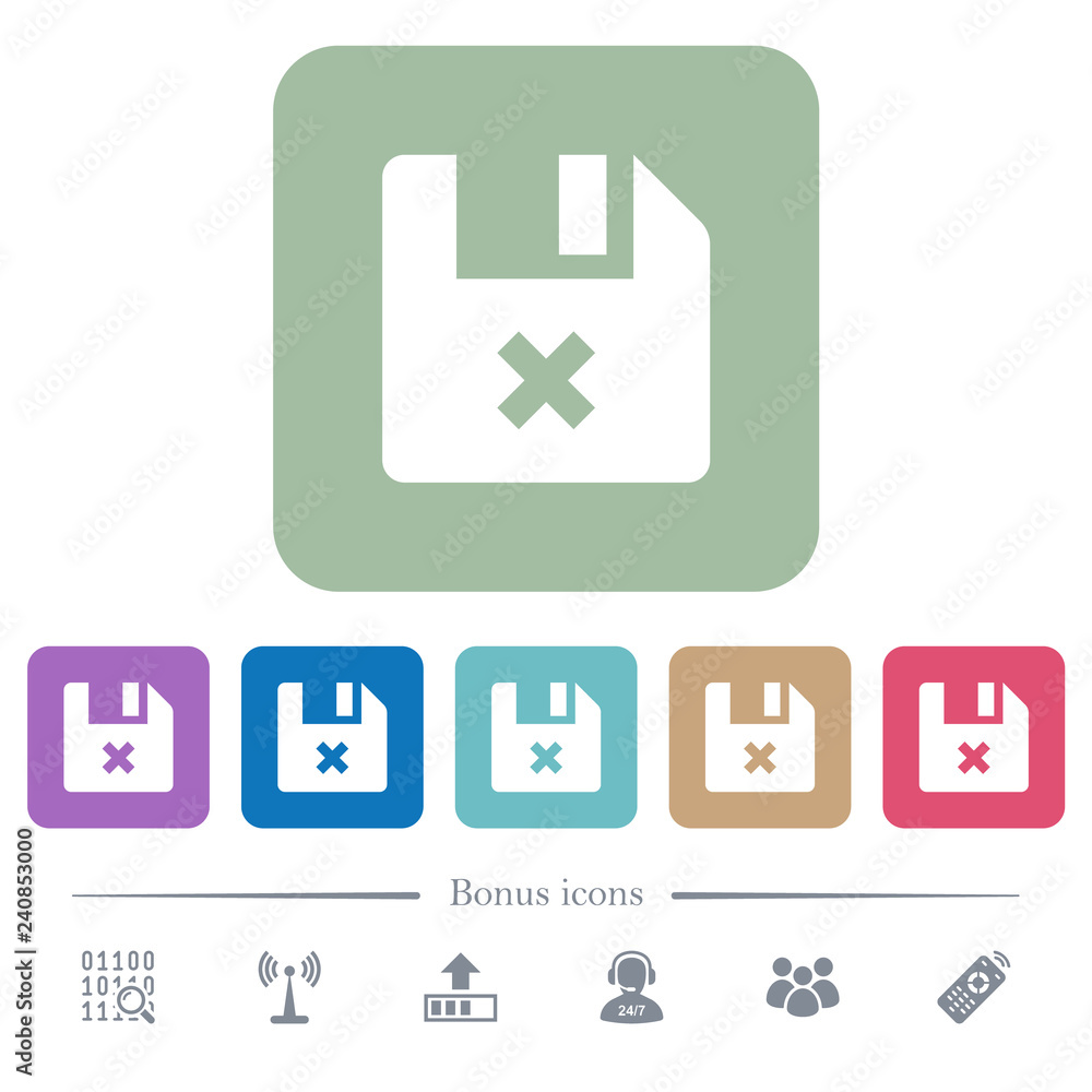 Cancel file flat icons on color rounded square backgrounds Cancel file flat icons on color rounded square backgrounds