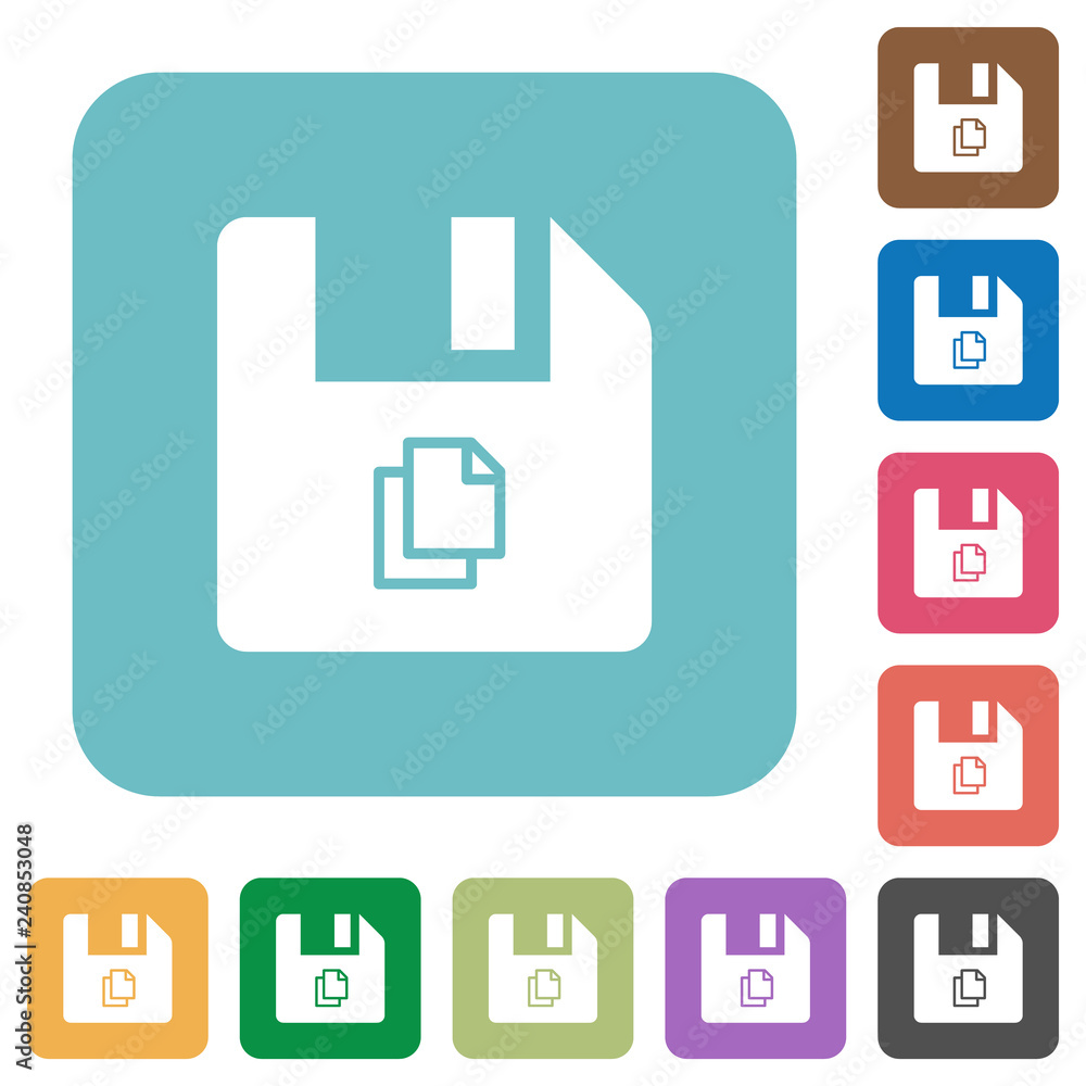 Copy file rounded square flat icons