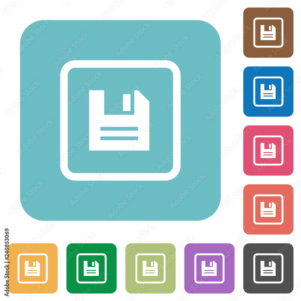 Save object rounded square flat icons Save object rounded square flat icons