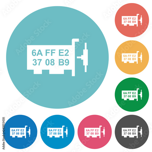 Network mac address flat round icons