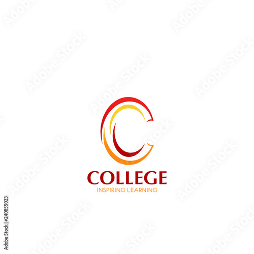 College learning vector letter C icon