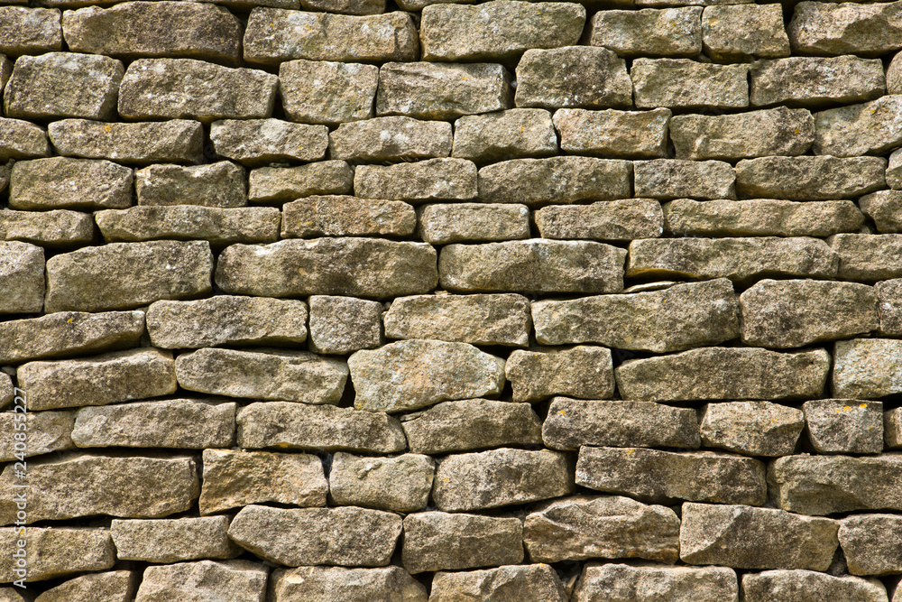 Obraz premium Newly built cotswold drystone wall