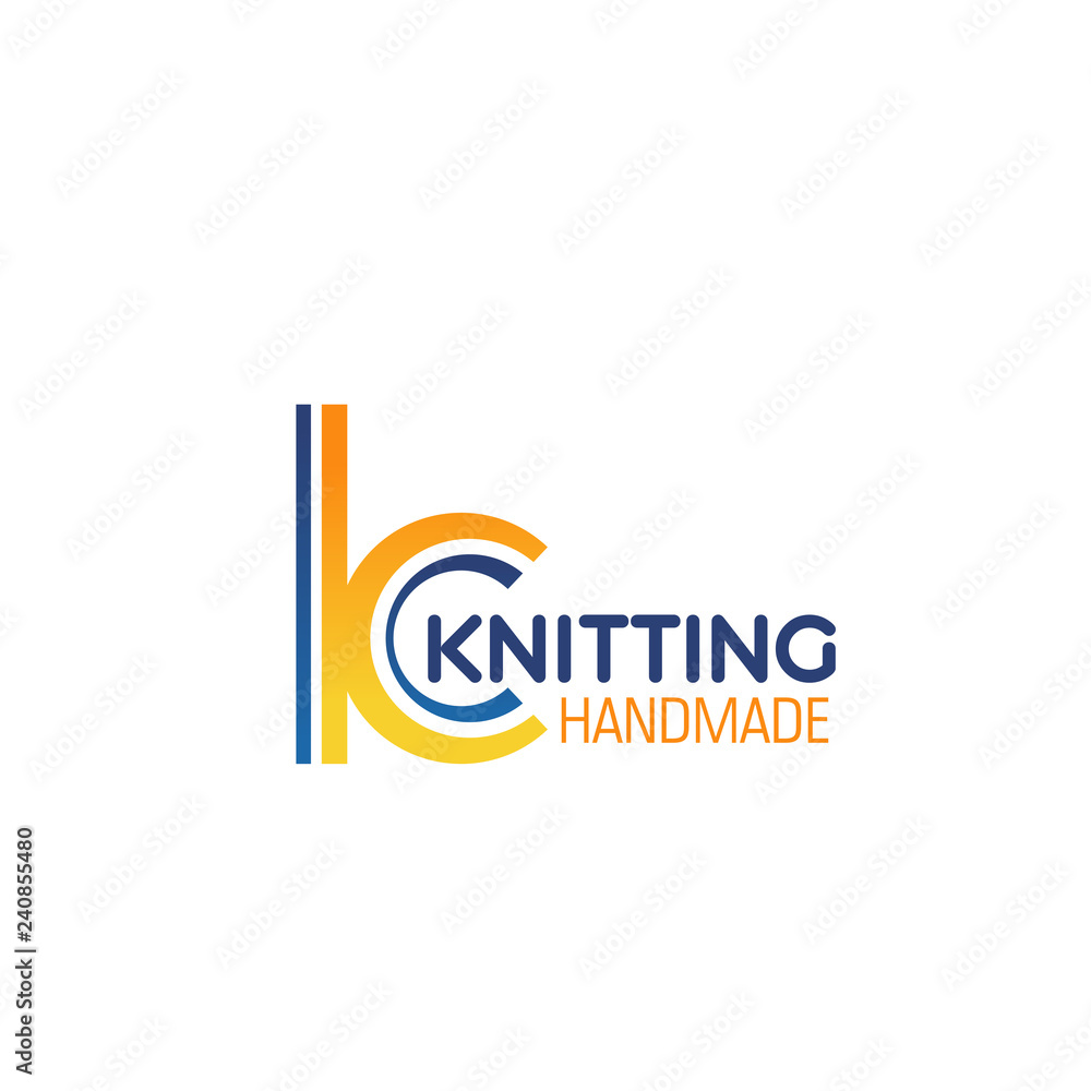 Handmade knitting letter K vector icon Handmade knitting letter K vector icon