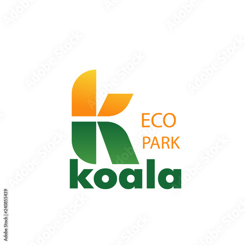 Photography Eco zoo park concept letter K vector icon