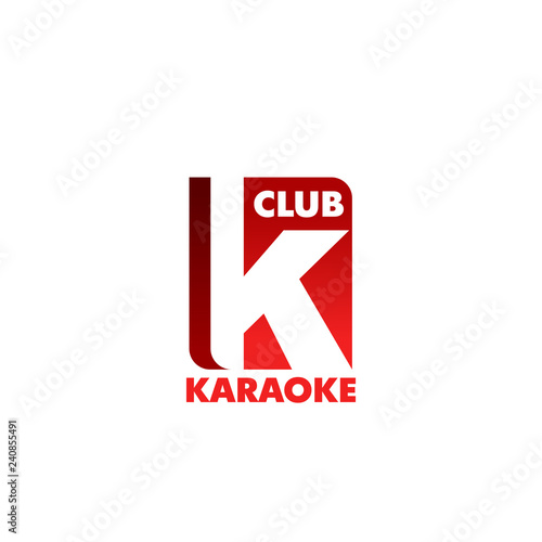 Karaoke club vector letter K icon