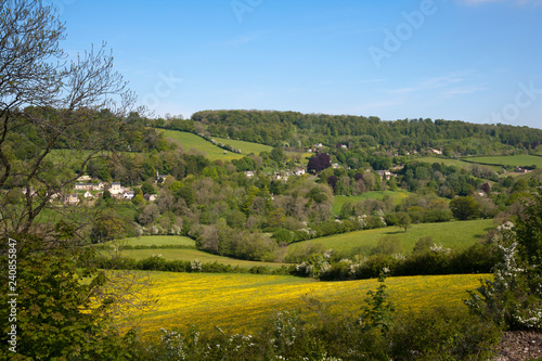 The idyllic rural Slad Valley in spring sunshine, Cotswolds, Gloucesteshire, UK. © Chris Rose