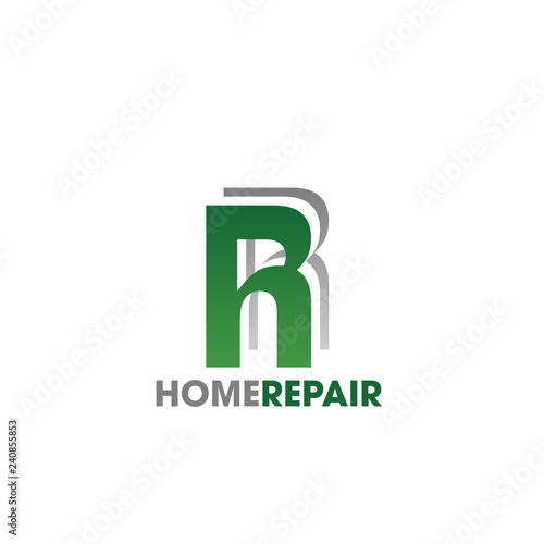 Home repair service letter R vector icon