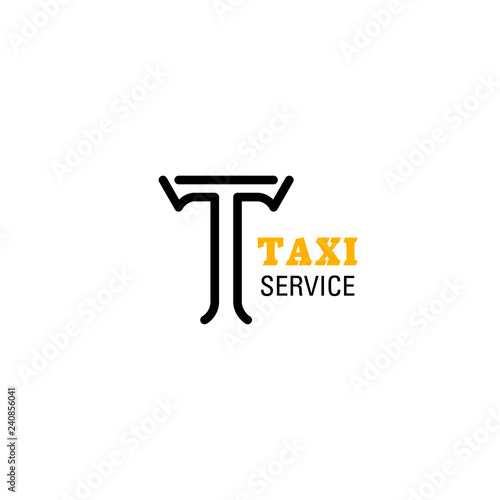 Taxi service company vector letter T icon