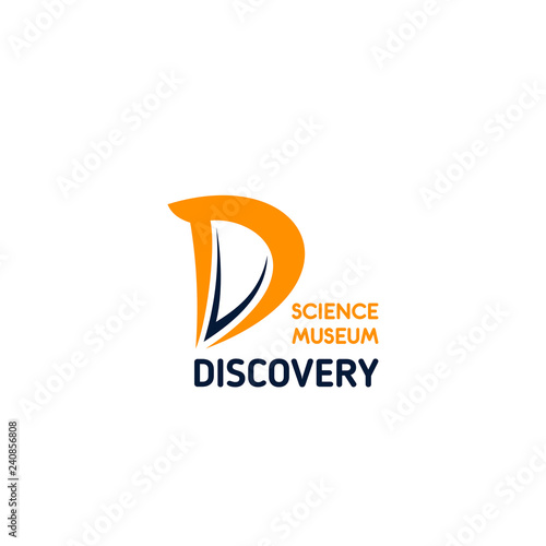 Discovery science museum vector letter D icon