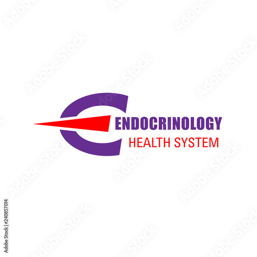 Vector sign for endocrinology clinic