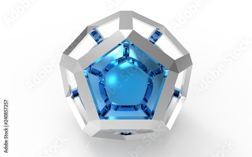 Geometric solid icon 3d rendering on white background