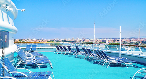 Canvas Print Cubierta de un trasatlántico