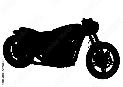 Old big bike and man white background