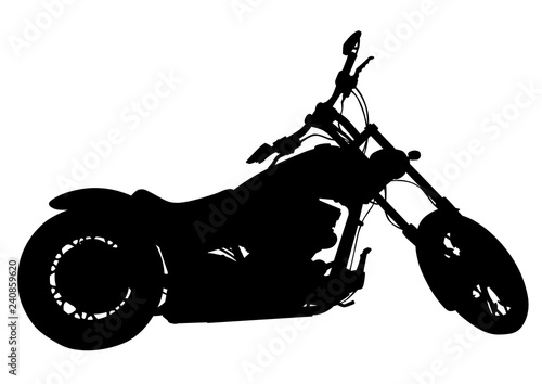 Old big bike and man white background