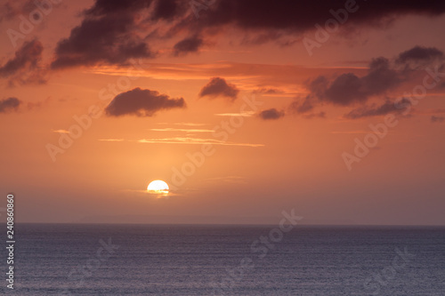 Stunning sky with setting sun, Devon