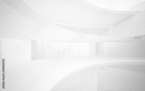Wallpaper Mural Abstract white interior multilevel public space with window. 3D illustration and rendering. Torontodigital.ca