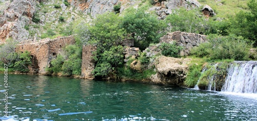 boating the Zrmanja river inland from Obrovac, , Croatia photo