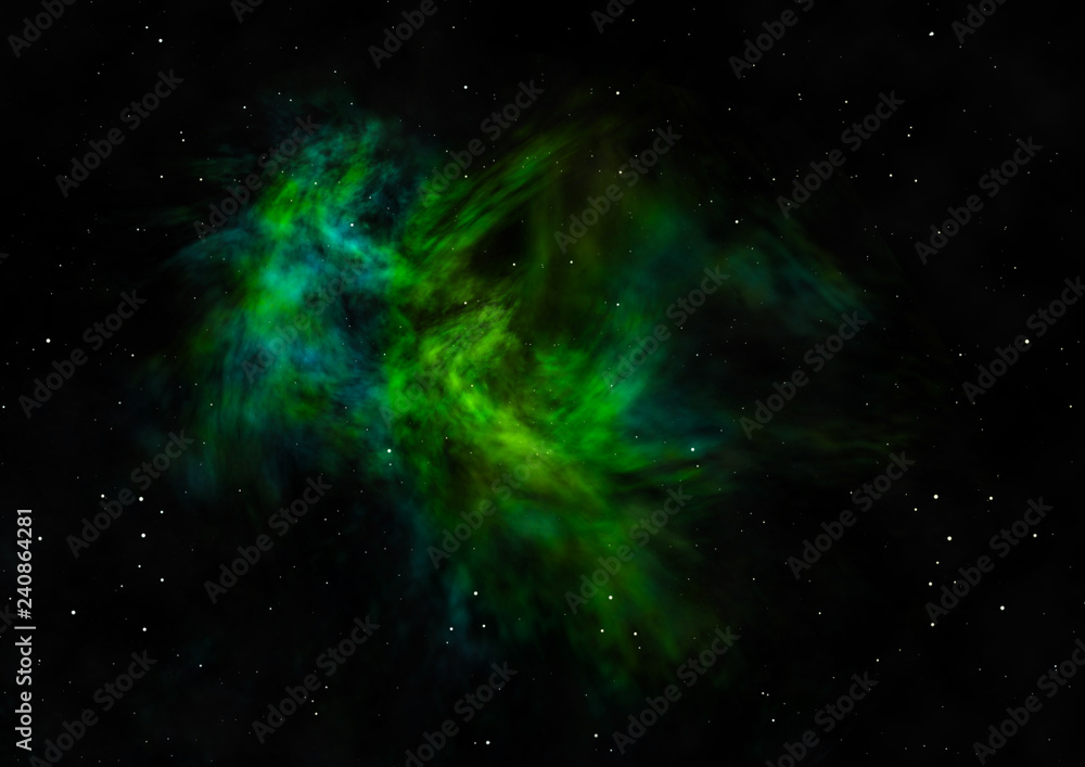 Small part of an infinite star field. 3D rendering