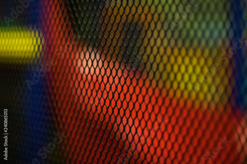 net on the colored background. selective focus