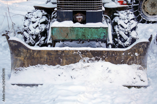 closeup of snow plough tractor © chrupka