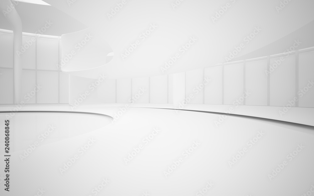 Obraz premium White smooth abstract architectural background. 3D illustration and rendering
