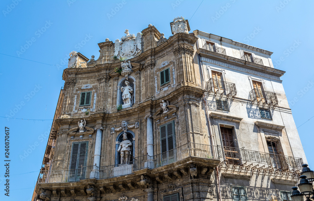 Palermo Sicily Historic Buildings. Old Architecture