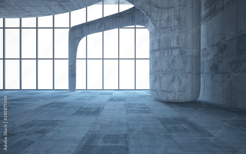 Obraz premium Empty dark abstract concrete smooth interior . Architectural background. 3D illustration and rendering