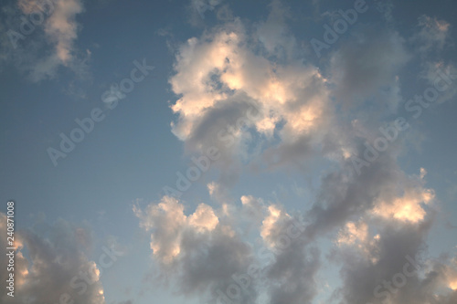 Natural sky with clouds is the best background of nature. Beautiful abstract sky like a picture. Best blue skies natural image. © Vitaly Kartashev