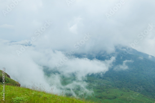 Cloud and Fog in the morning at Doi Mon Jong, a popular mountain near Chiang Mai, Thailand