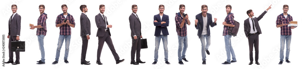 panoramic collage of a promising young man panoramic collage of a promising young man