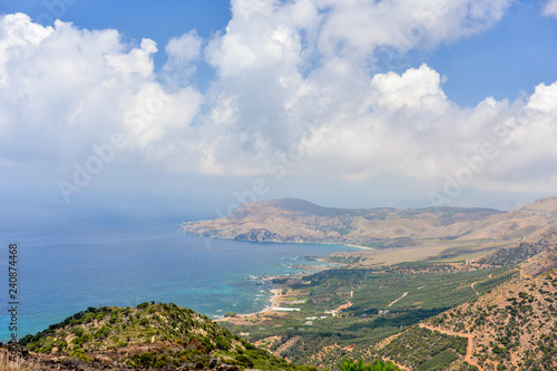 most beautiful view of the middle sea from the highest mountain, Crete, Greece