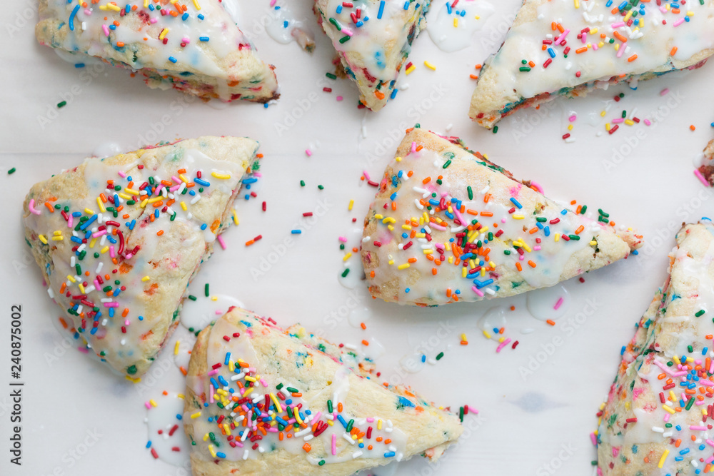 Sprinkle Scones - top view Sprinkle Scones - top view
