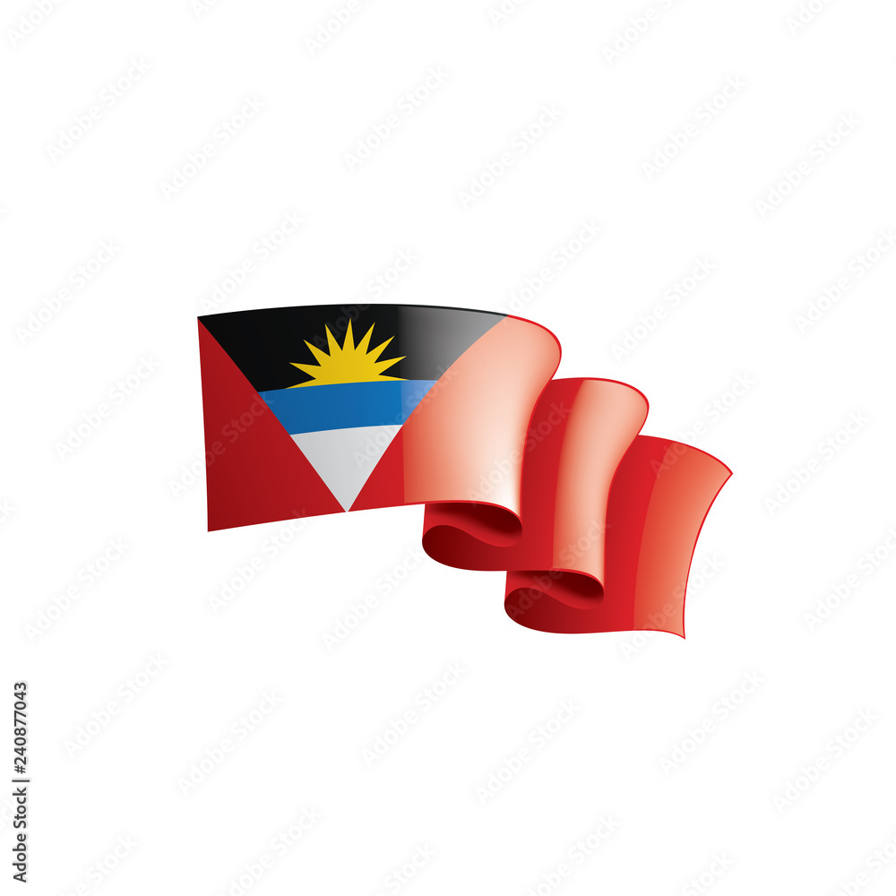 Obraz premium Antigua and Barbuda flag, vector illustration on a white background