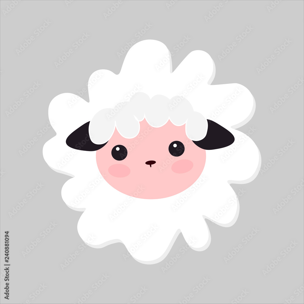 Cute Vector Lamb Illustration. little white sheep, baby picture Cute Vector Lamb Illustration. little white sheep, baby picture