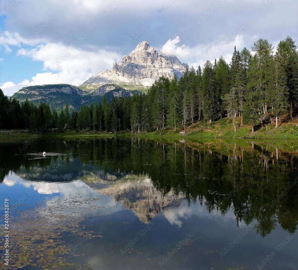 Lake in the Dolomite mountains
