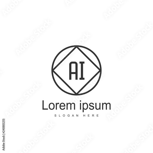 Initial Letter AI Logo Template Vector Design