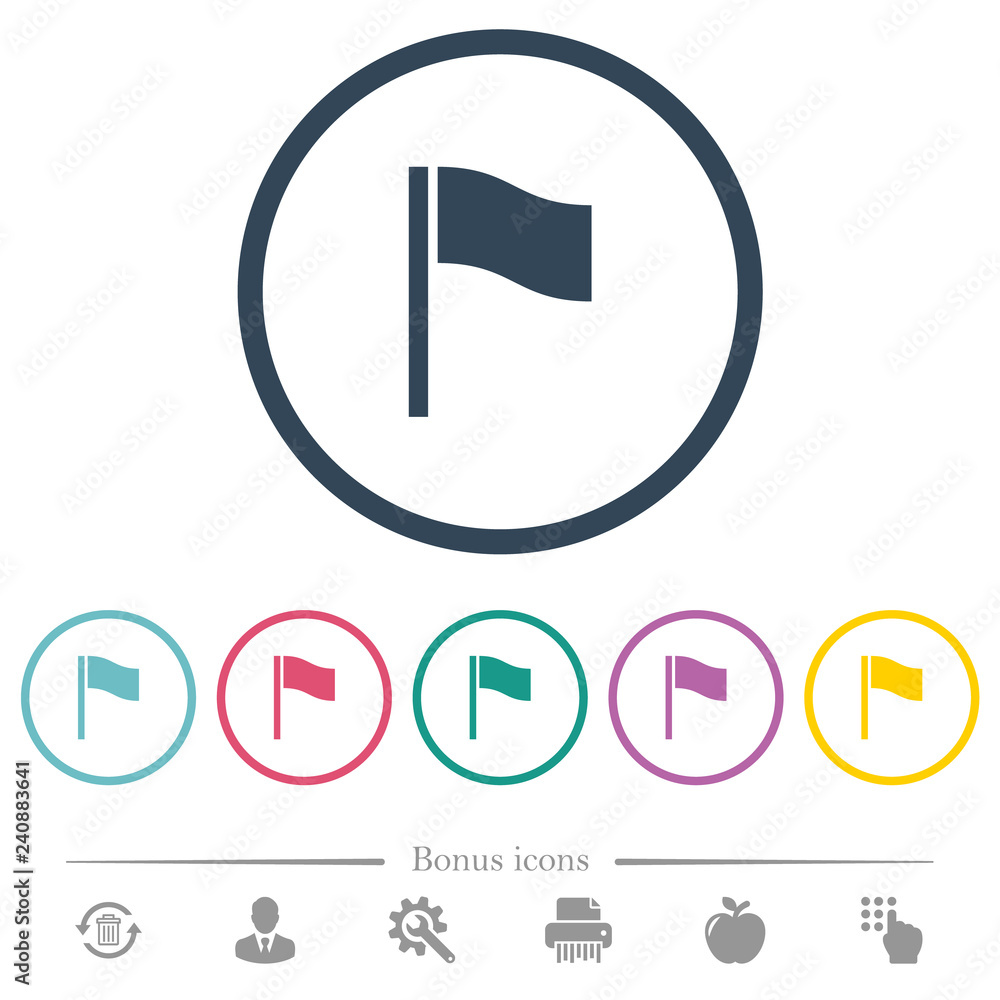 Flag flat color icons in round outlines Flag flat color icons in round outlines