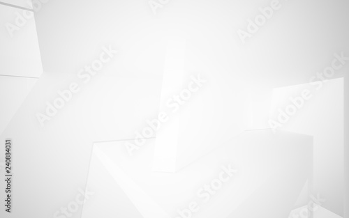 Obraz na płótnie Abstract white interior multilevel public space with window. 3D illustration and rendering. w salonie
