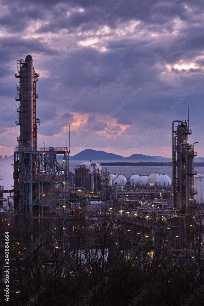 Fototapeta premium 水島工場夕景