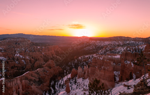 Winter Sunrise Landscape at Bryce Canyon Utah