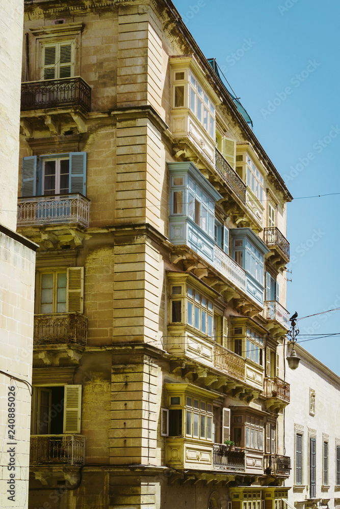 Fototapeta premium Antique city building in Valletta,Malta Europe